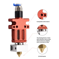 CR6 SE Assembled Full Extruder Hotend Kit with Thermistor Heater 0.4mm Nozzle Heating Block for CR6 SE Hotend Extruder