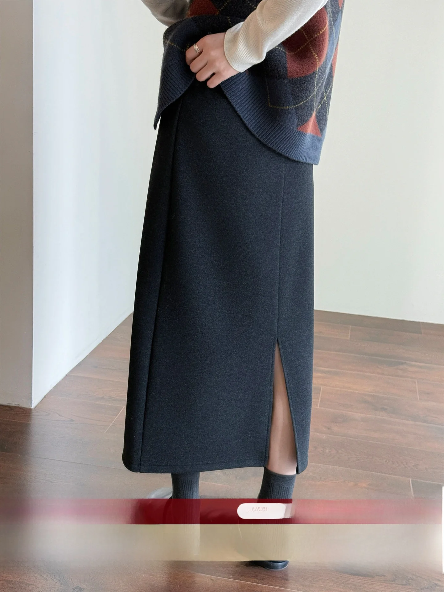 

Юбка WANGER Classic с высокой талией, А-силуэт, с разрезом, из полиэстеровой смеси, повседневная, для подарка