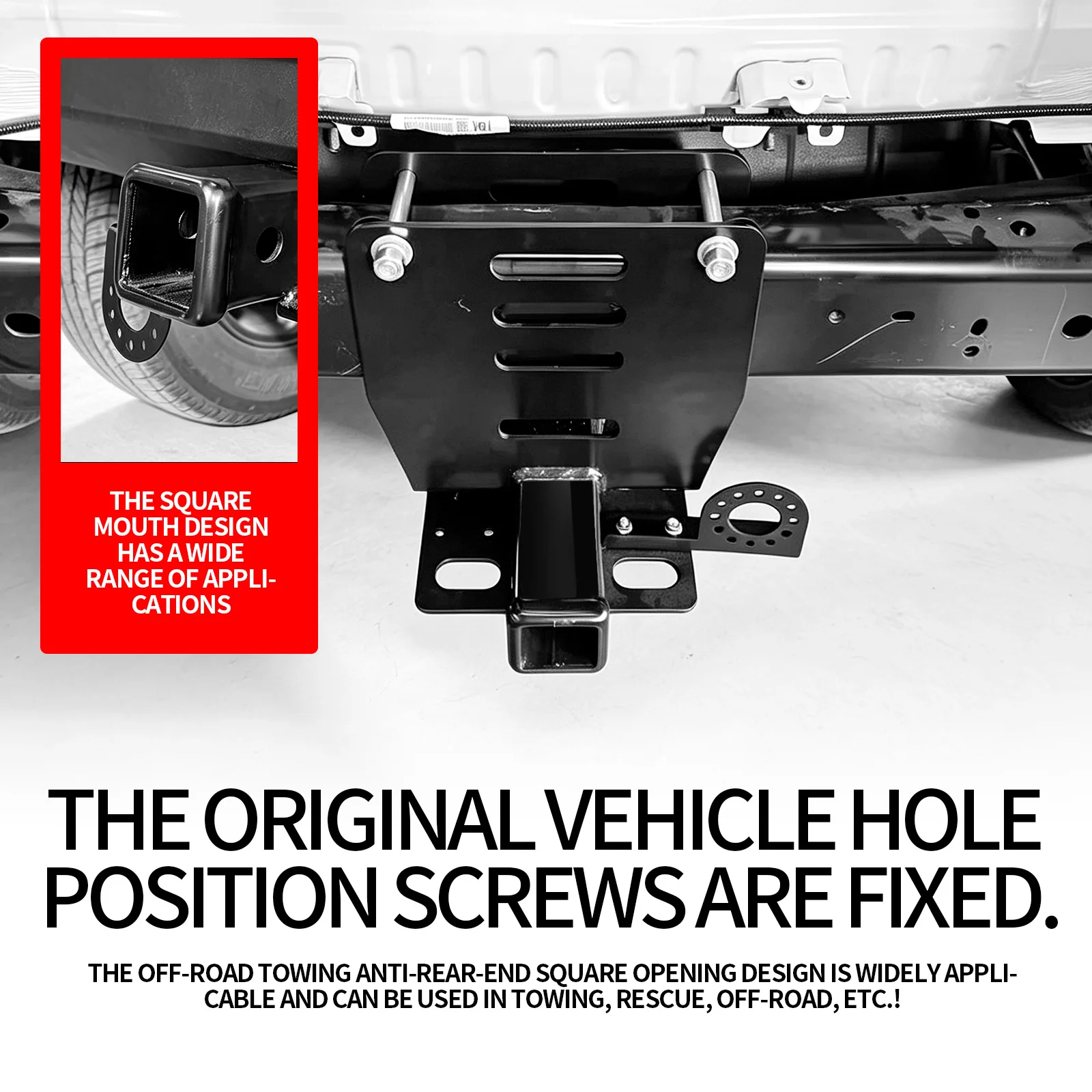 Rear Tow Hook Bumper Hitch Receiver Anti-Collision Trailer Towing Bar Off Road For Toyota Land Cruiser FJ 2026 Car Accessories
