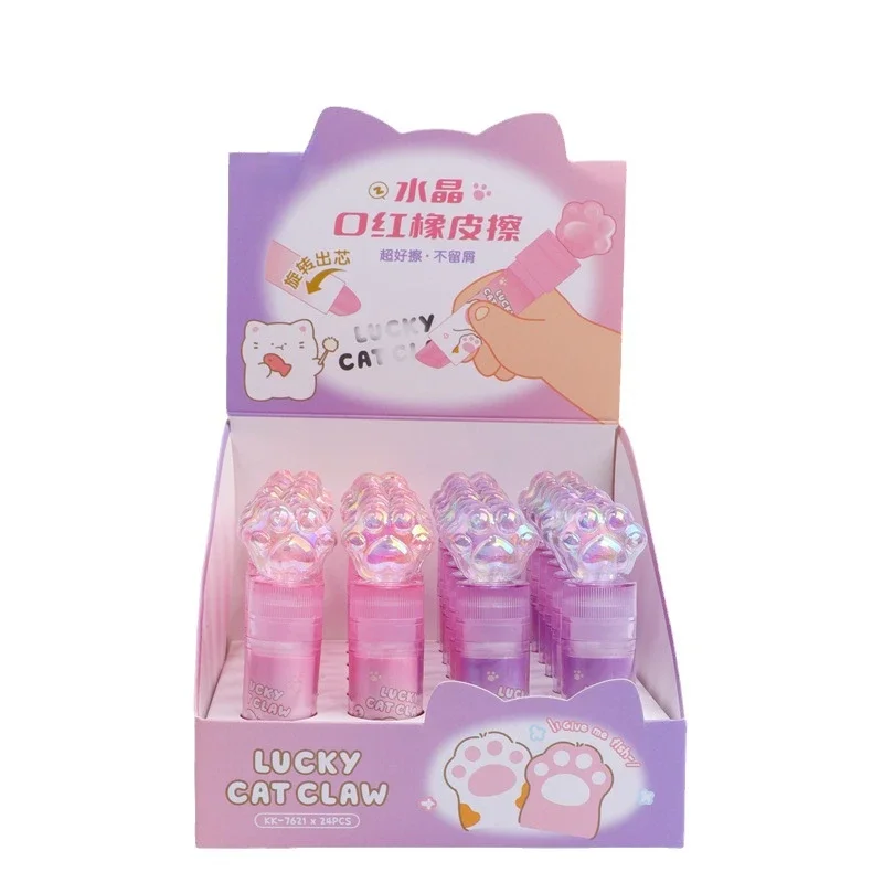 Kawaii Kristall katze Pfote niedlichen Radiergummi Mädchen Bleistift Radiergummi Student Gummi Cartoon Stift Radiergummi Kinder Büro Schule liefert Preise