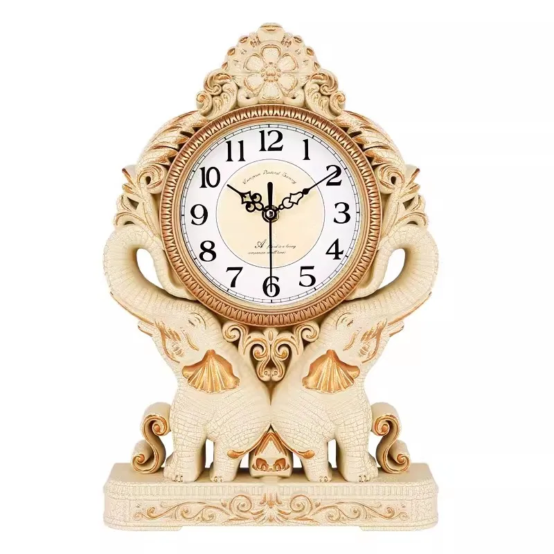 European Style Creative Clock, Living Room Clock, Fashionable Silent Bedroom Desk Clock, Decorative Home Quartz Clock