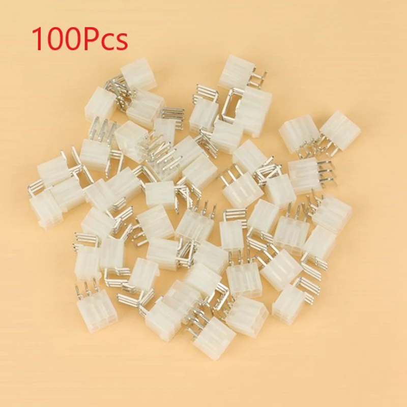 100Pcs 4.2MM 6 Pin Header Male Pin For Graphics Card GPU PCI-E Pcie Power Connector Right Angle Through Hole Video Card