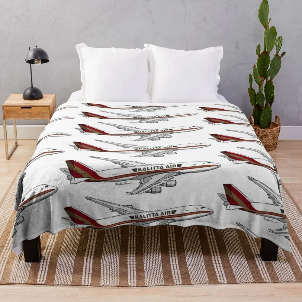 

Boeing 747 Kalitta Air N744CK Throw Blanket Decorative Throw Summer Beddings Shaggy Blankets