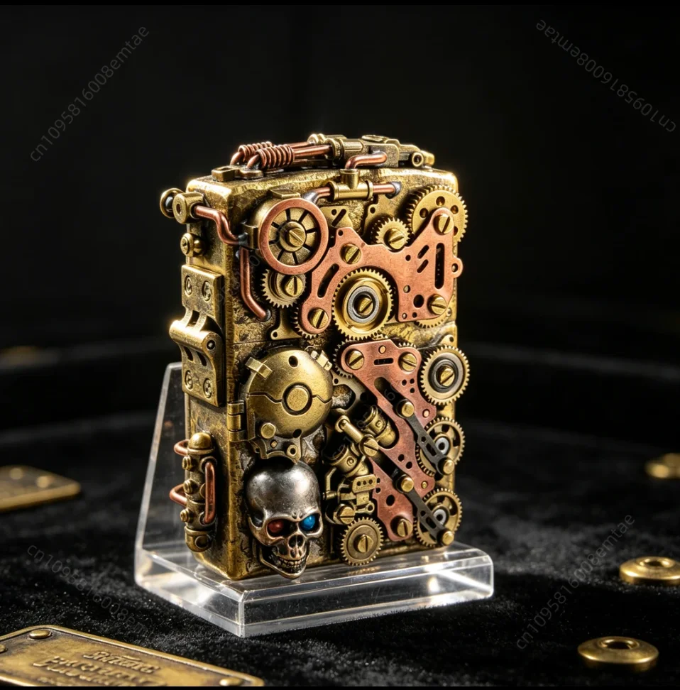 ZORRO 593 Large Brass Gear Fuel Lighter, Punk Gear Lighter, Cigarette Accessories, Men's Gift，Steampunk gear coupled lighter