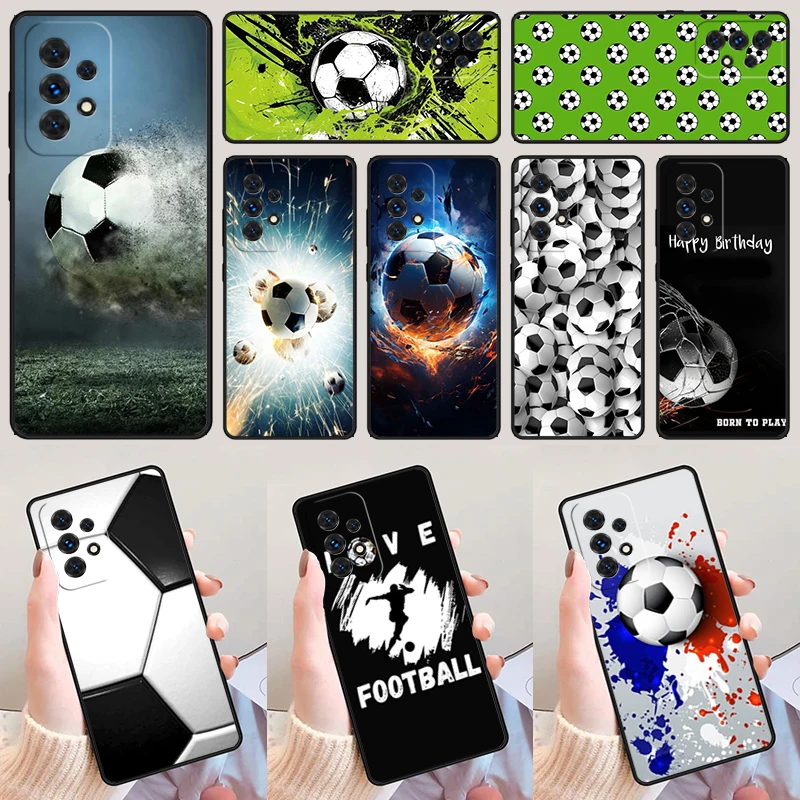 

Football Soccer Ball For Samsung Galaxy A52 A72 A73 A20e A21S A50 A70 A11 A12 A42 A31 A40 A51 A71 A32 A80 A91 Phone Case