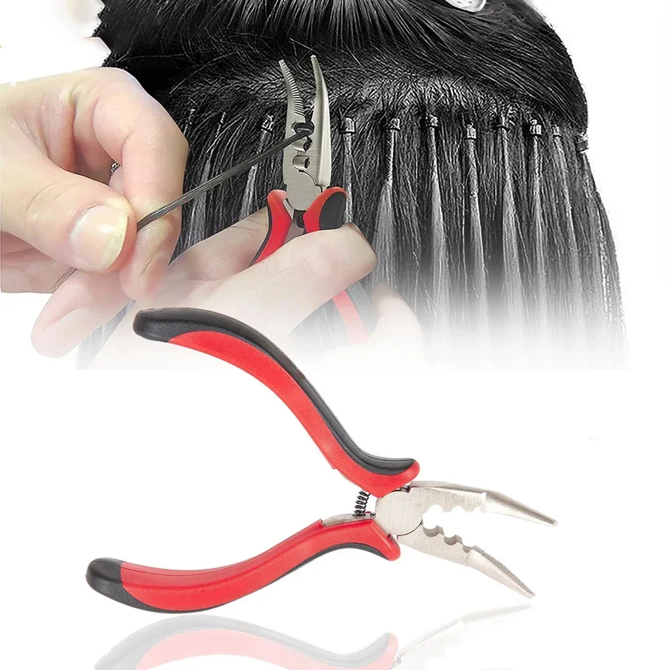 VADES Curved nose pliers DIY Hair Extension Tools Tweezers for Micro Loops/Links/Beads and Feather Fair Hair Extensions