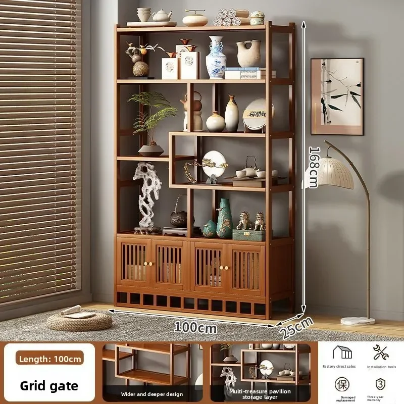 Factory direct sale Minimalist Bogu Rack Chinese Tea Cabinet Storage Rack Nanzhu Tea Set Storage Rack Tea Shelf Display Rack