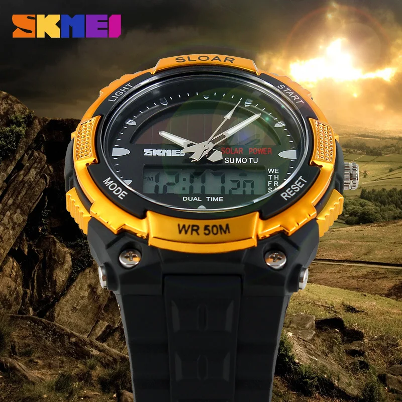 Skmei Men\'s Fashion Solar Watch Waterproof Electronic Watch Outdoor Sports Men\'s Watch Student Watch 1049