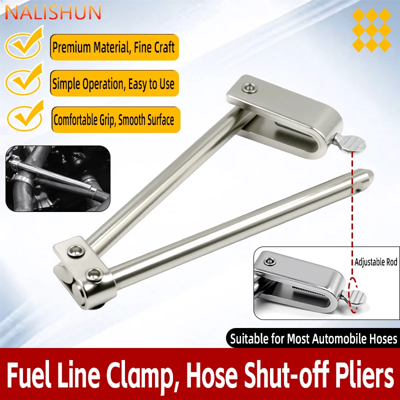 Adjustable Hose Shut-off Pliers, Fuel Line Clamp for Car Brake, Radiator & Coolant Rubber Hoses Repair
