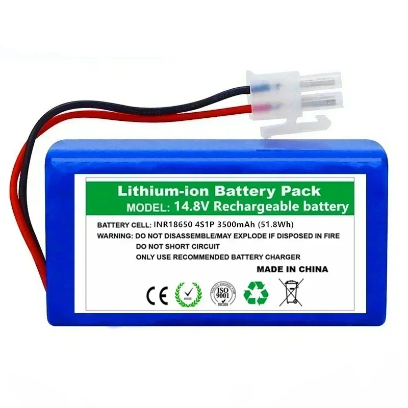 100%New Original 14.8V 9800mAh li ion Rechargeable Battery For ILIFE A4 A4s V7s A6 V7s plus Robot Vacuum Cleaner iLife battery