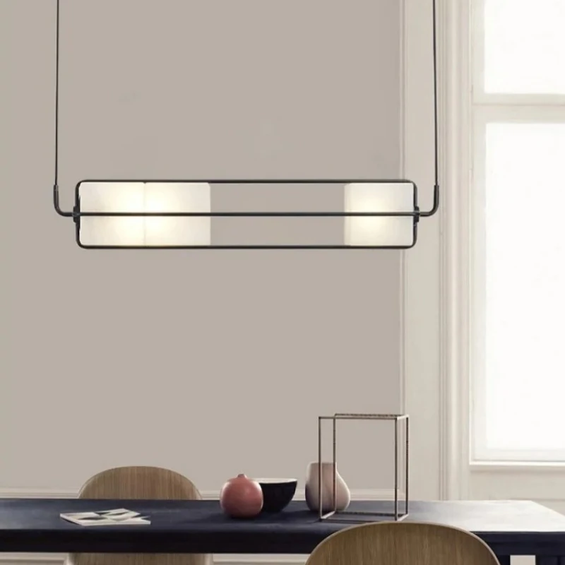 MZISOSOD for Hotel Lobby Pendant Light Modern Minimalist Square Ceiling Lamp for Study Tea Room