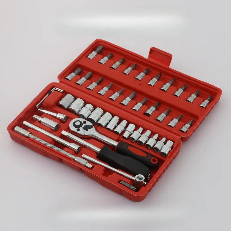 46-piece multifunctional ratchet wrench combination sleeve, car repair tool set, car toolbox