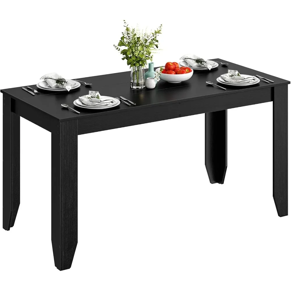 

Dining Table for 6, Engineered Wood Kitchen Dining Table, Office Desk, 54.3" L x 27.6" W x 29.9" H, for Dining Room, Kitchen, Li