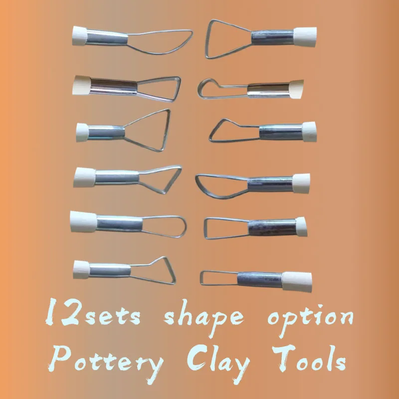 Wholesale 6PCS/SET Wooden Handle & Multiple Shapes Metal Blade Pottery Sculpture Clay Tools  FAST DELIVERY