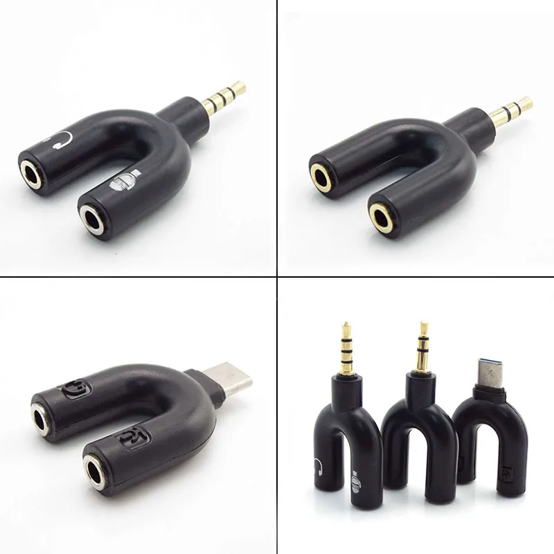 Gakaki Convertisseur de microphone jack 3.5mm, adaptateur audio, casque sauna, téléphone, micro, séparateur de type C pour jeu PC, ordinateur portable, casque W28