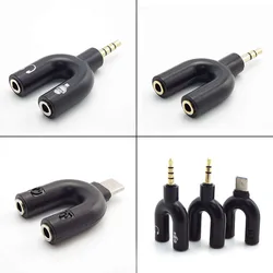 3.5mm Jack Microphone Converter Audio Adapter Headset Headphone Mic Type C Splitter for Game PC Laptop Headset W28