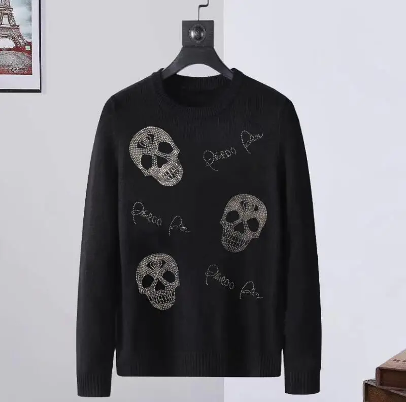 BORUNKE Designer Rhinestone  pullover sweater Street Fashion men's gifts drop shipping