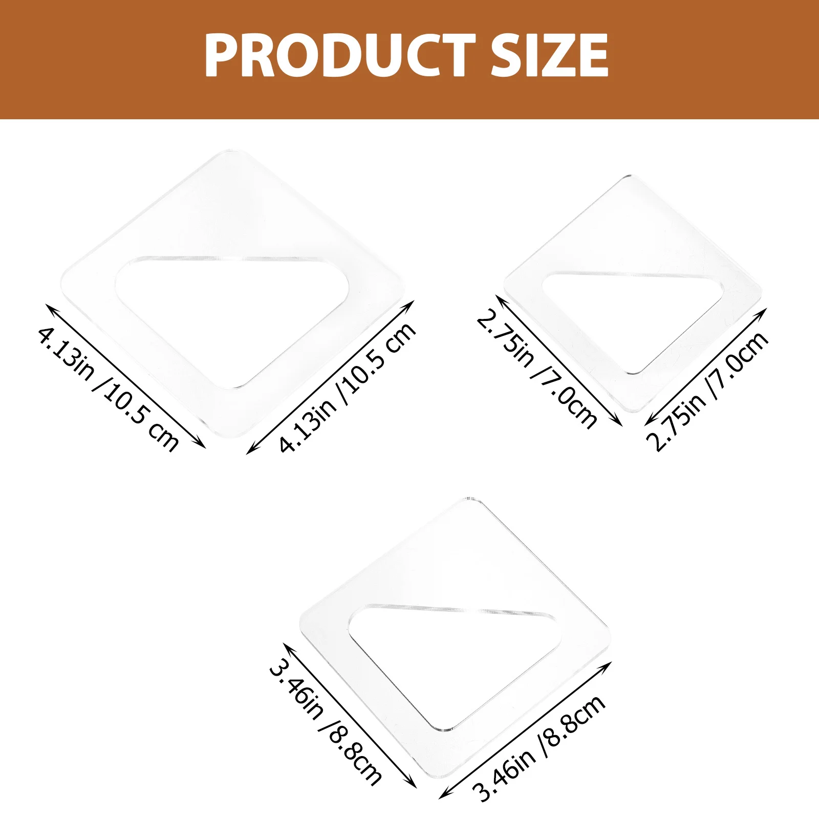 3Pcs Acrylic Triangle Cutting Board Stencil Punching Mold Tool for Chopping Block Handle DIY Accessories Chopping Board Stencil