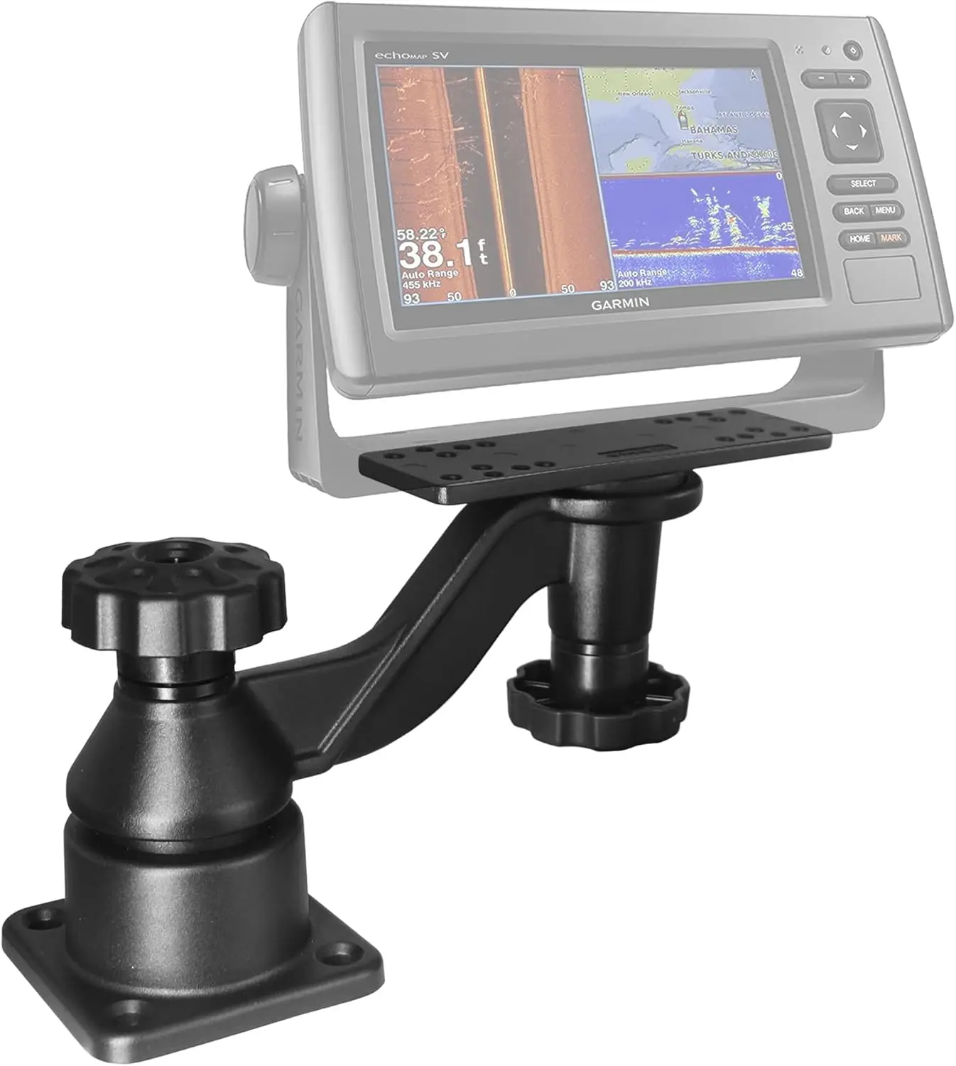 fishfinder-mount-with-6-inch-swing-arm-fit-for-fish-finder-chartplotters-for-echomap-gpsmap-apex-helix-solix-elite-hook