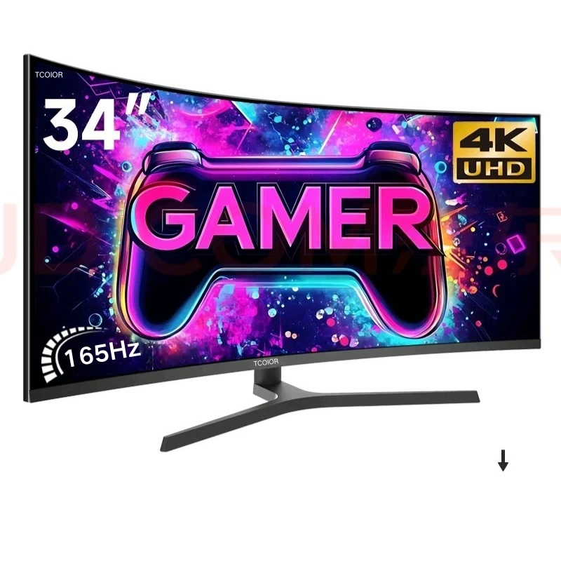 

34-дюймовый изогнутый игровой монитор 1800R VA 165 Гц 3 мс AMD FreeSync 3000:1 Высокая контрастность для погружения FPS и игр Battle Royale
