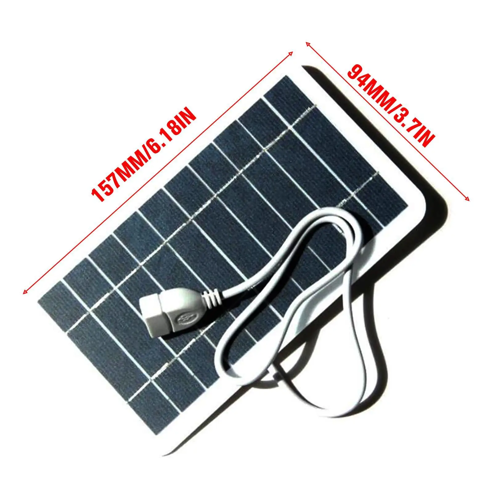 USB Solar Charger Panel 2W 5V 400MA Solar Panel Output USB Outdoor Mobile Power Bank Portable Charger For IPhone