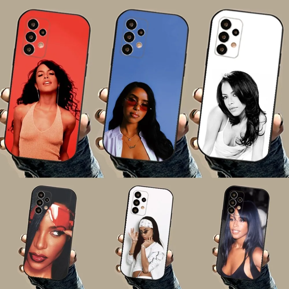 A-Aaliyah Hip Hop Music Phone Case For Samsung S24,23,23,22,30,21,10,9,Note20 Ultra,Lite,Ultra,5G,Plus,FE,Black Soft Case