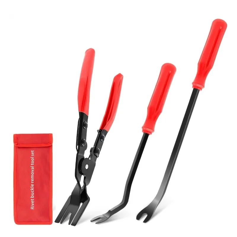 

Набор из 4 плоскогубцев для автомобильных зажимов, набор инструментов для снятия заклепок с монтировкой и сумкой для хранения для дверной панели, приборной панели, авто