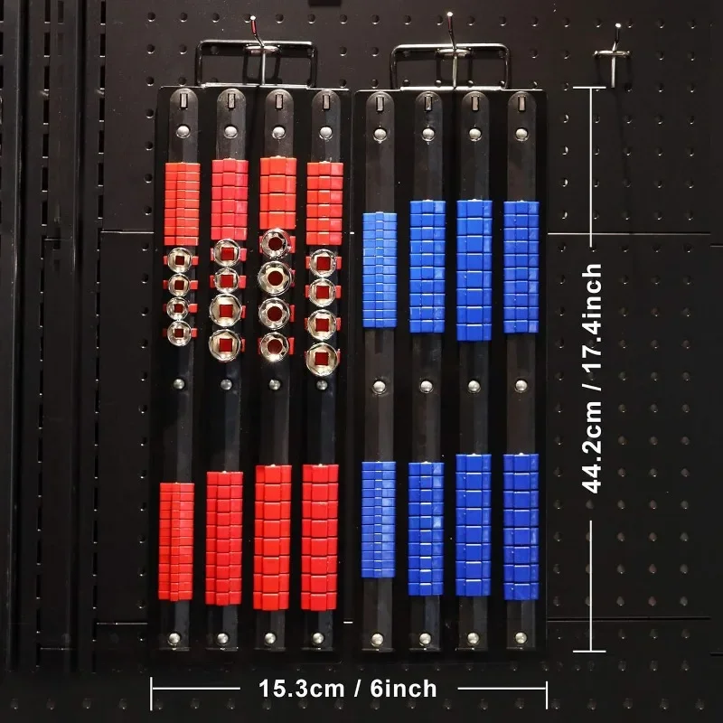 80-Socket Storage Tray Rail Rack Holder Set 1/4 3/8 1/2 Sockets Organize and Store Socket Socket Rack for Medium-Sized Hand Tool