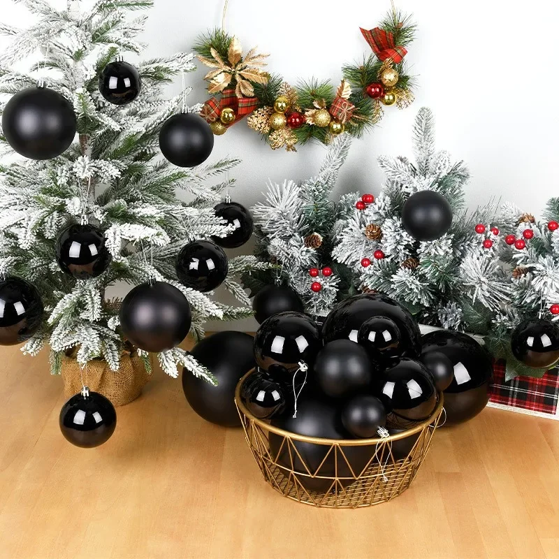 6-15cm Christmas Ball for Tree Black Light Matte Christmas Spheres Pendant Party New Year Large Size Decoration Supplie 2026 New
