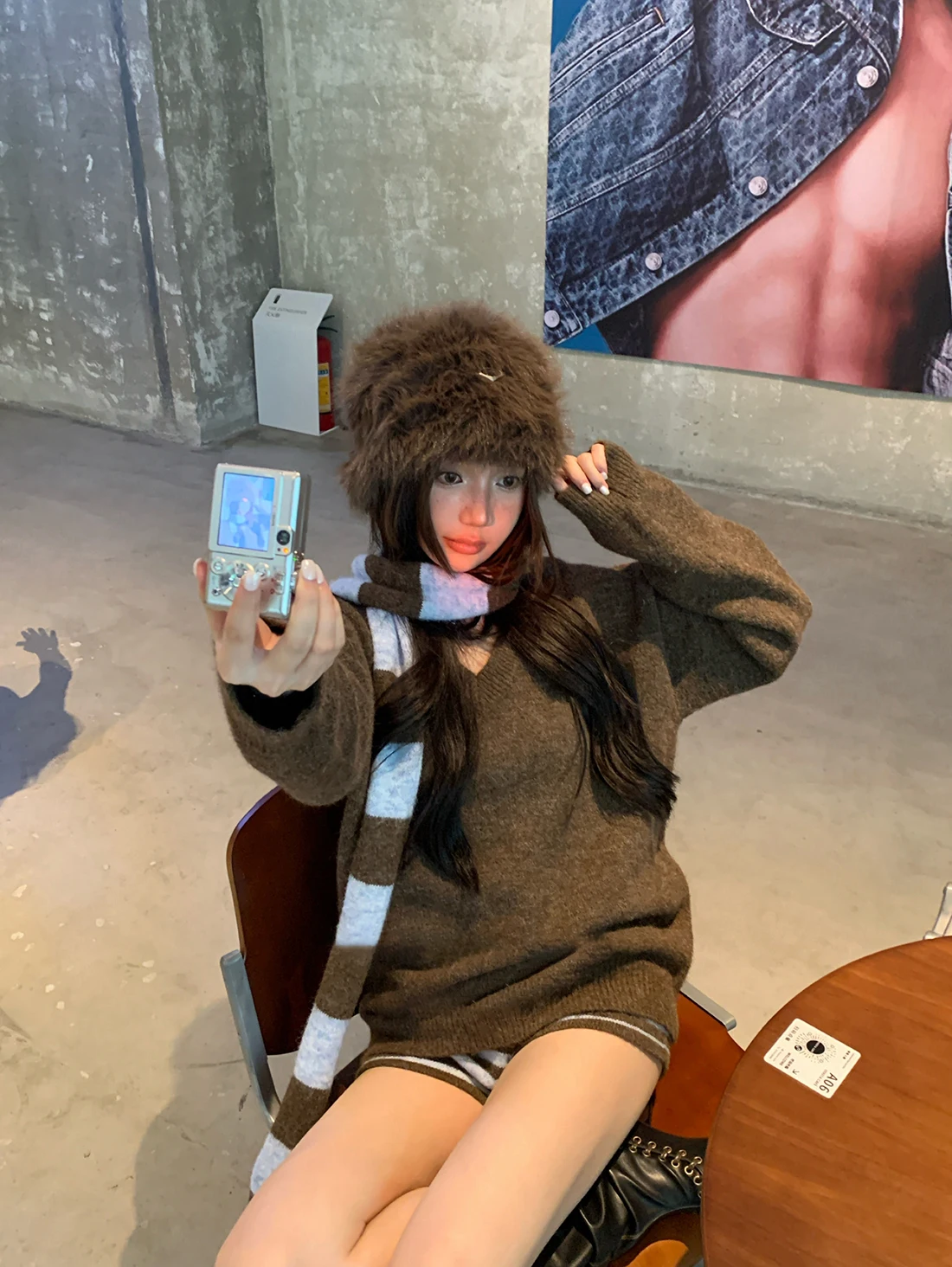 

Женский ленивый вязаный свитер, комплект с высокой талией, брюки V-Ne Long Sve, облегающая зимняя футболка Faion, ансамбль с ...