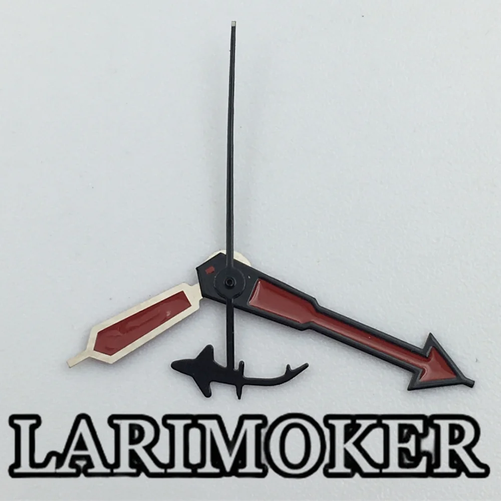 LARIMOKER 시계 핸드 세트, NH35, NH36, NH38 무브먼트, 세컨드 포인터, 왕관 고래 모양