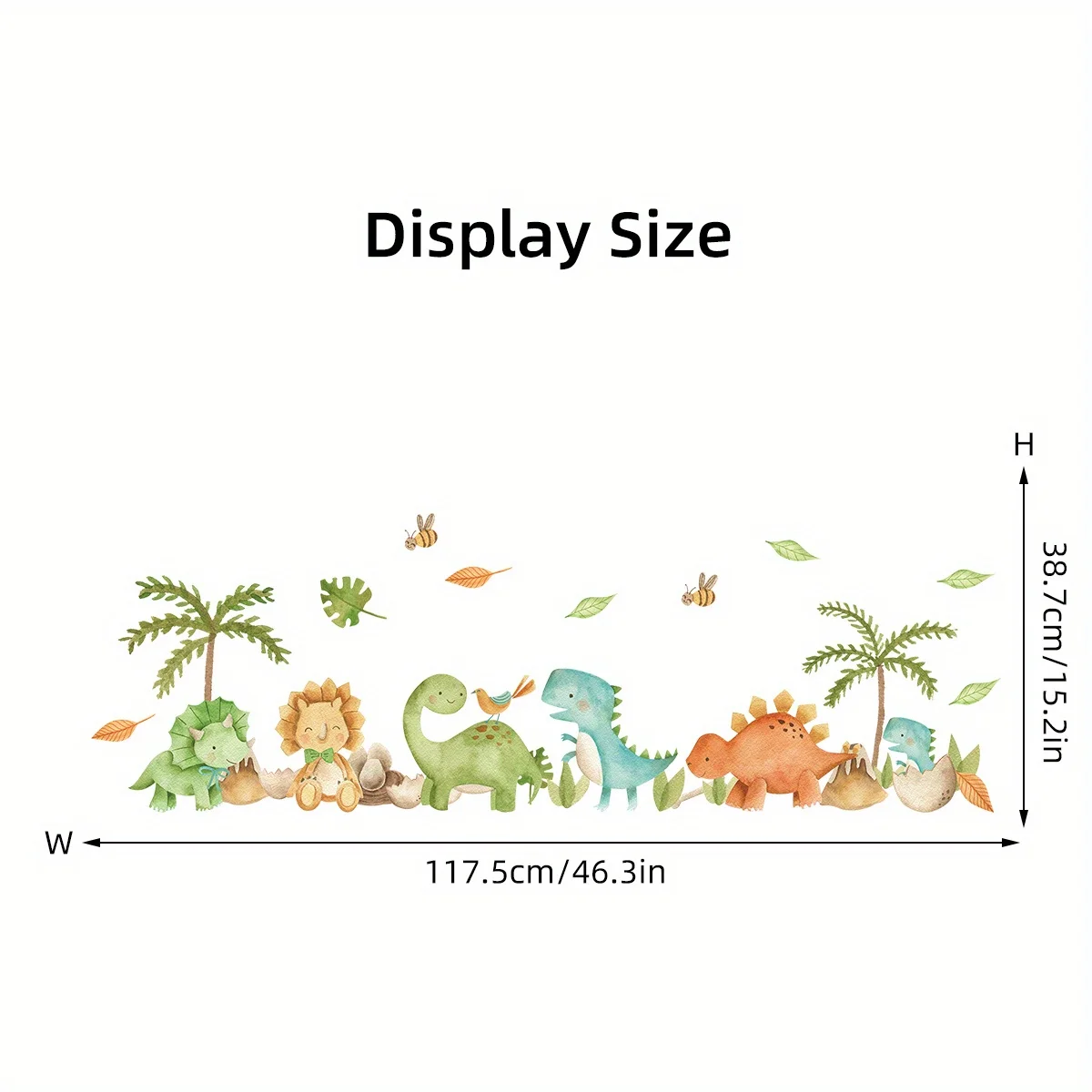 2PCS Cartoon Cute Dinosaur Lion Tree Dinosaur Era Wall Stickers for Bedroom Living Room Nursery Decoration Wall Decals