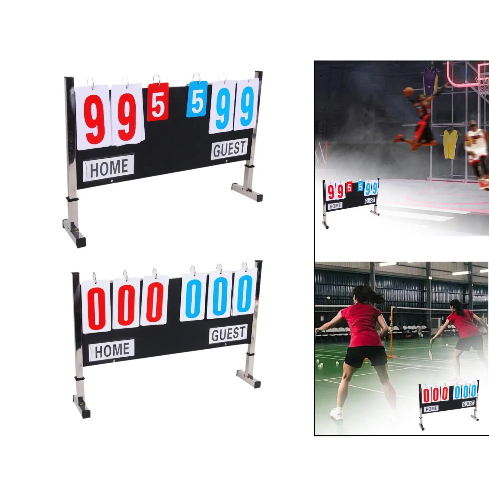 Multi Sports Scoreboard Table Score Flipper for Baseball Coaches Badminton