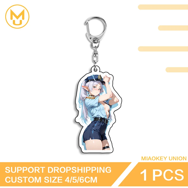 Frieren Seductive Pretty Double Sided Acrylic Keyring Simulated Trendy Amusing Eye Catching Enchanting Simple Daily Accessory