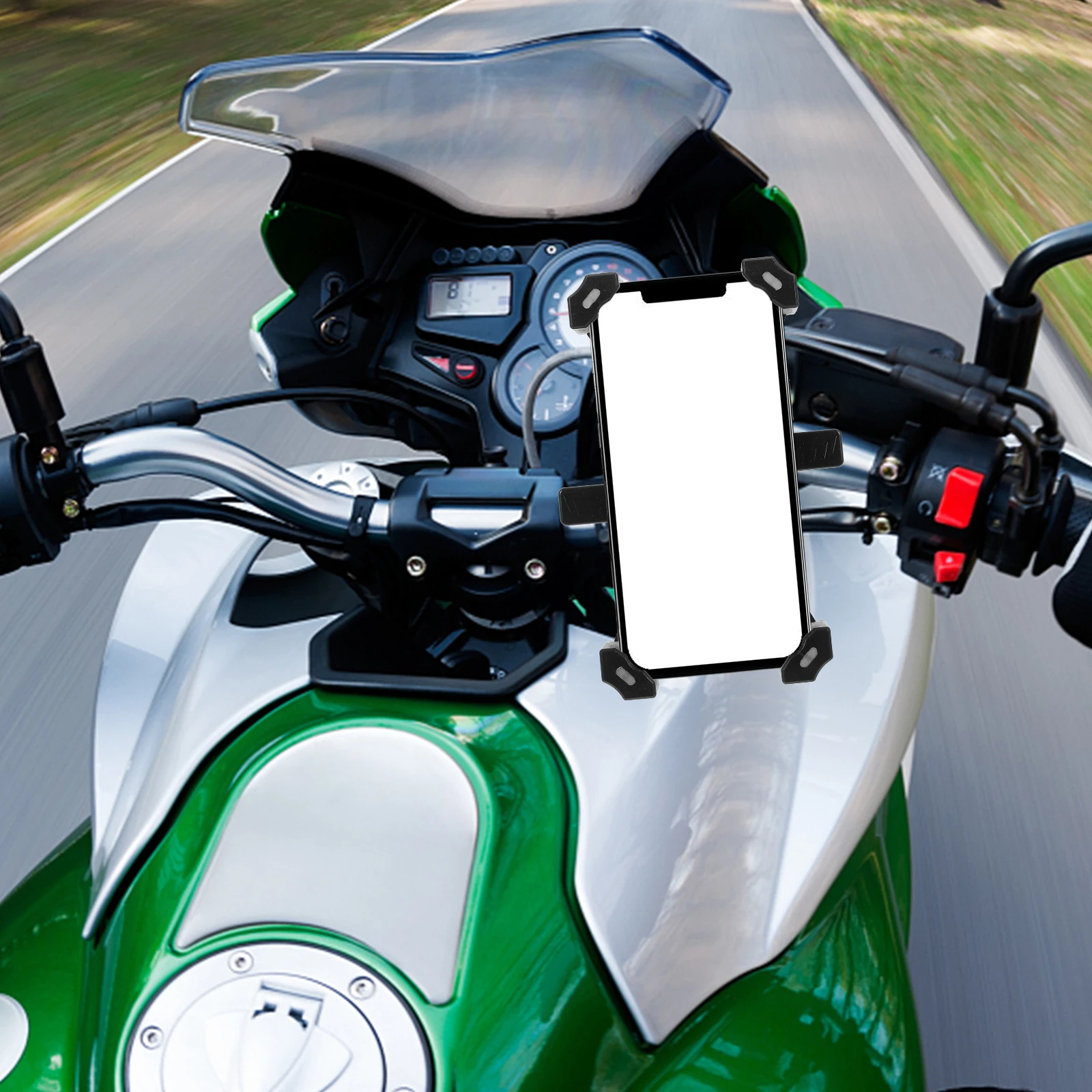 

Motorcycle Phone Mount Strong Bike Holder Clamp for Handlebar Mobile Phone Stand Adjustable Secure Grip for Riding