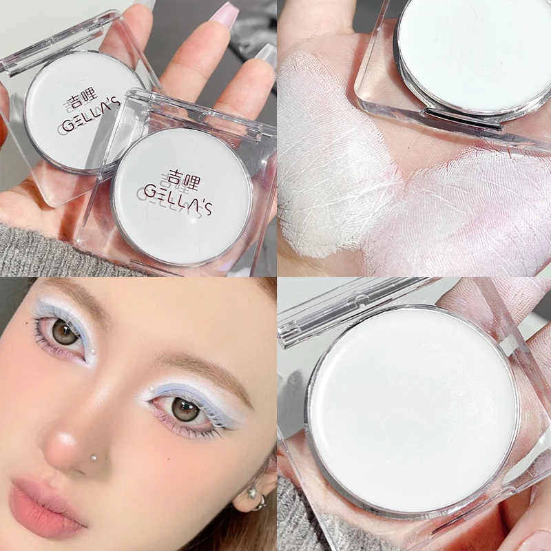 Ombretto bianco opaco evidenziatore crema impermeabile duraturo schiarente viso contorno ombretto trucco tavolozza pigmenti cosmetici