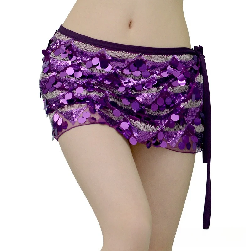 Sexy Belly Dance Hip Scarf with Sequins for Beginners Summer Practice Performance Outfit Women New