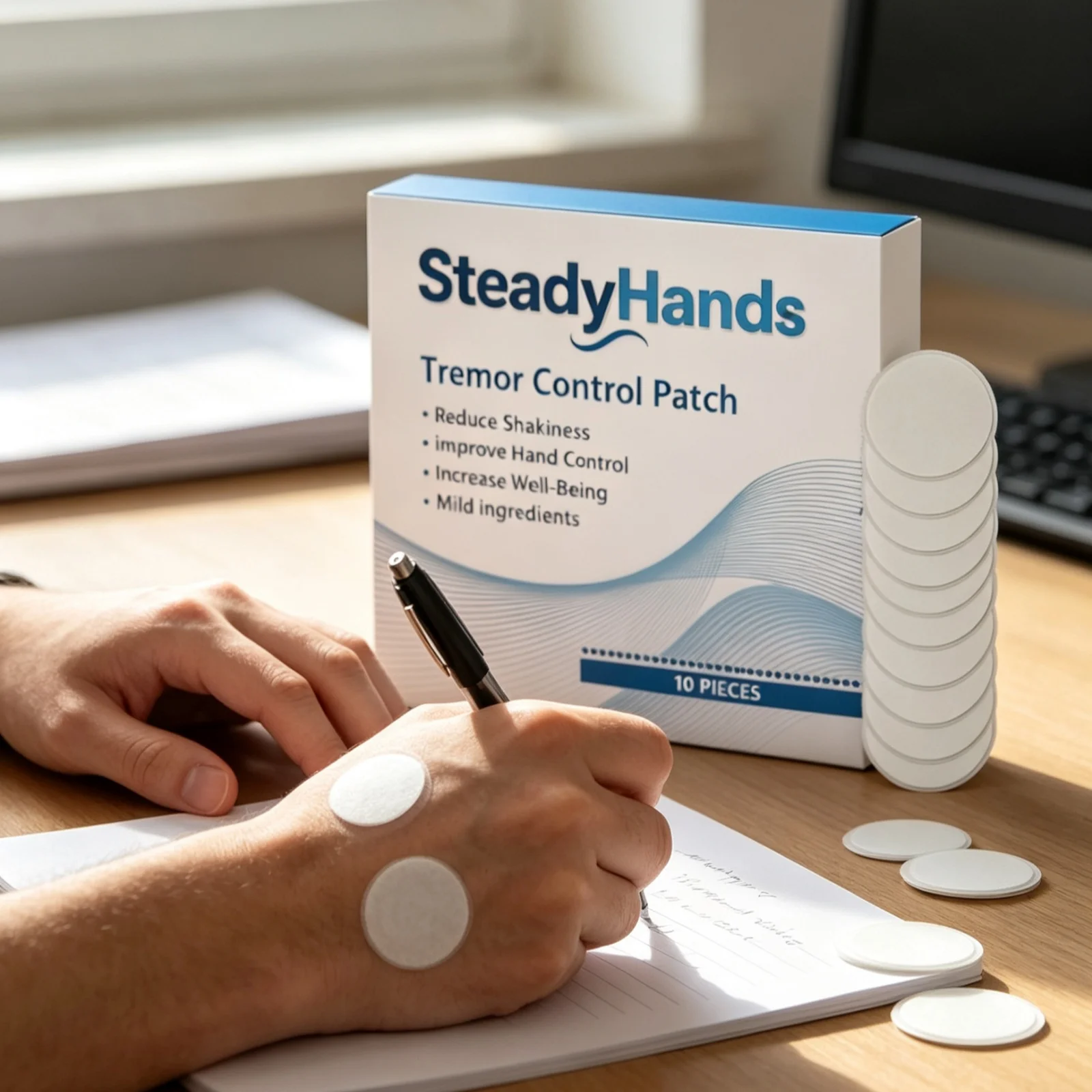 Hand Tremor Soothing Patch Steady Hands Wrist Anti-Skidding Relieve Shakiness Sensation Improve Comfort Tremble Control Patches