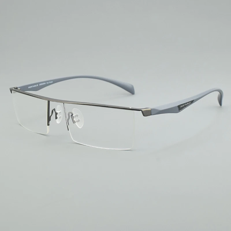 TAG Hezekiah High Quality Titanium Half Frame for Men\'s Glasses Myopia Eyeglasses on Optical Prescription Eyewear Frame 8332