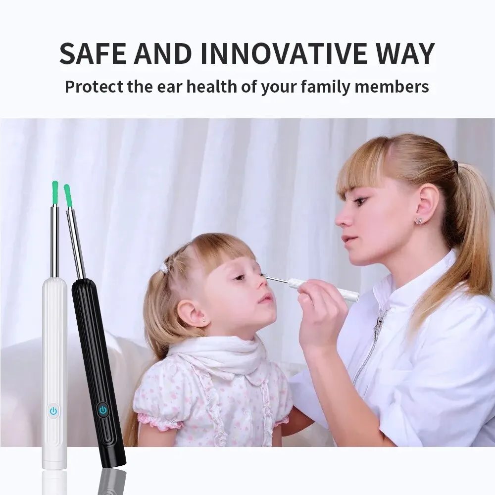 Ear Wax Removal Tool with HD Ear Camera 1080P Ear Scope Otoscope Replacement Tips for Ear Pick Safer Detachable Ear Scoop