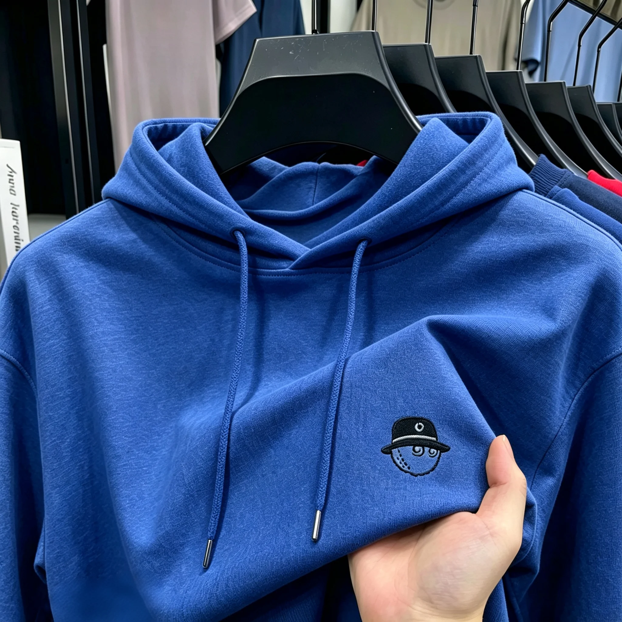 Hochwertiges Design-Marken-Hoodie für Herren mit langen Ärmeln - modische sportlich-lässige Herrenbekleidung - gesticktes Design – Detail 15