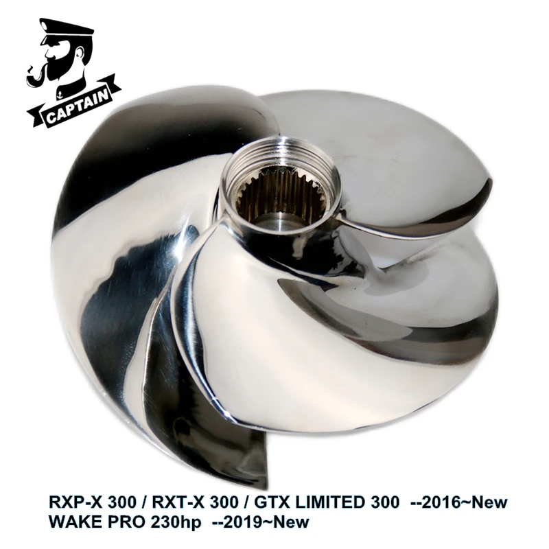 

Captain Jet Ski Accessories SXX-13/16 for Seadoo RXP-X 300 RXT-X 300 GTX LIMITED 300 WAKE PRO 230hp 3 Blade Polished 161mm