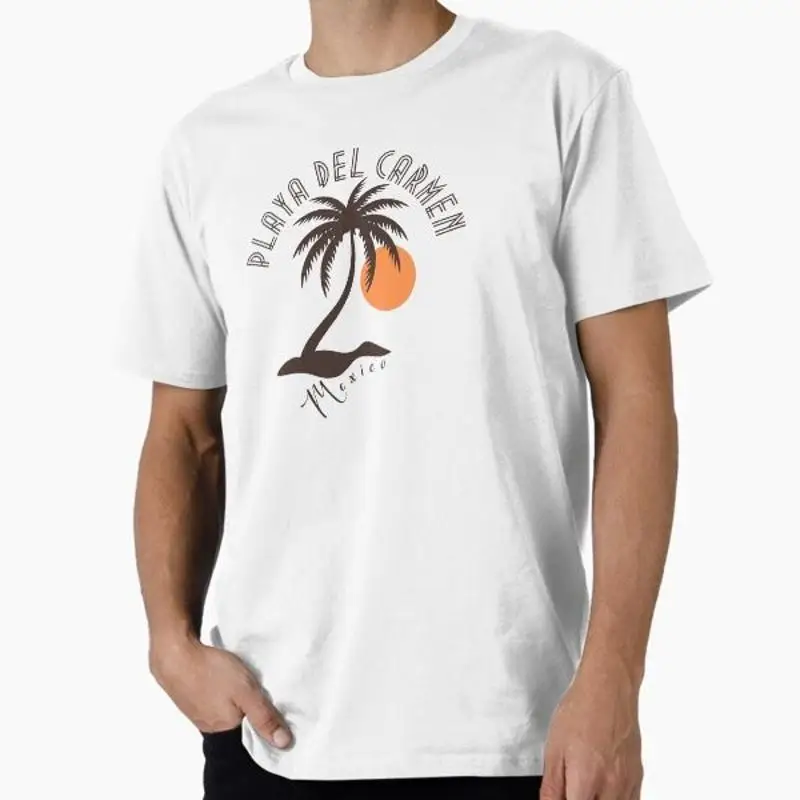 Art Deco Playa Del Carmen Mexico Brown Retro Bea T Shirt Made USA AUS M 2XL