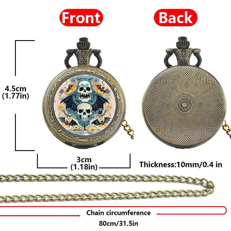子供用ラウンドダイヤル付き懐中時計,クォーツネックレス,合金,ミニ,ヴィンテージ,コンパクト,ミディアム,クリエイティブ,面白い,ハロウィーン,安いギフト
