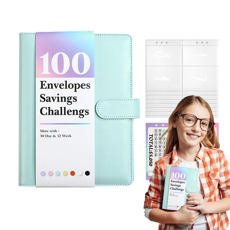 100 Envelopes Money Saving Challenge Money Saving Binder Savings Challenges Waterproof A5 Binder 100 Day To Save 5 050 For Home