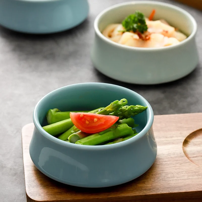 Vintage Longquan Celadon Bowl, Ceramic Bowl, Restaurant Cold Dishes, Snack Platter, Wooden Tray, Specialty Hotel Tableware Set