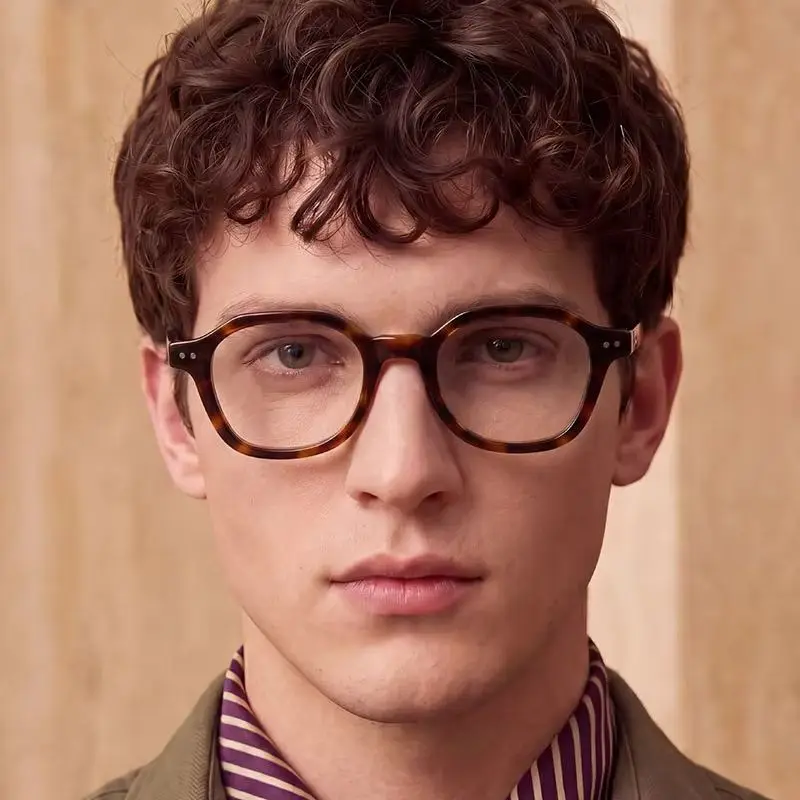 Vintage Acetate Tortoises Glasses Men Fashion Myopia Eyewear Daily Anti Blue Light Aspheric Lenses Photochromic
