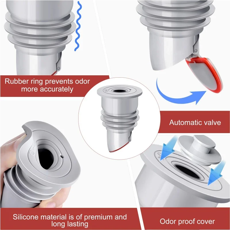 Siliconen Badkamer Riool Afdichtring Aanrecht Rioolbuis Plug Wasmachine Anti-geur Lekkage Afvoerputje Connector Stopper