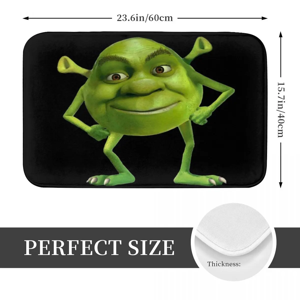 Shrek Meme Face - Shrek Wazowski Non-slip Doormat Floor Mat Carpet Rug for Kitchen Entrance Bathroom Living room Footpad Mats