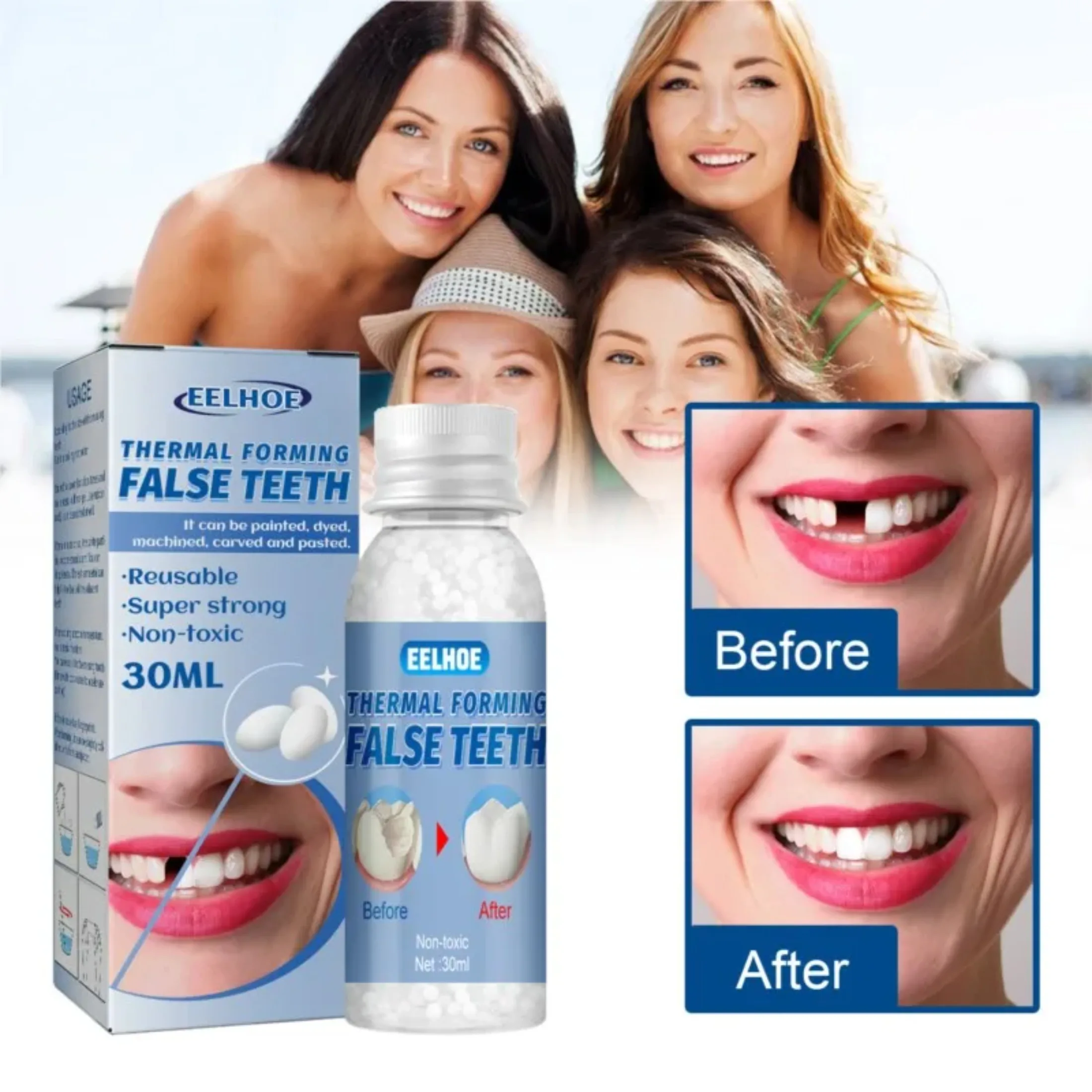 Waterproof Teeth Glue Dentist Tooth Filling Hole Filler Fix Kit Waterproof and Safe Tooth Veneers Gaps Repair Teeth